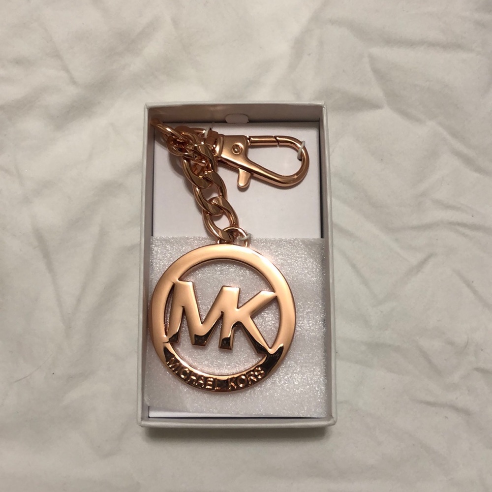 Rose gold MK keychain